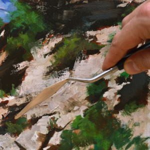Using the palette knife
