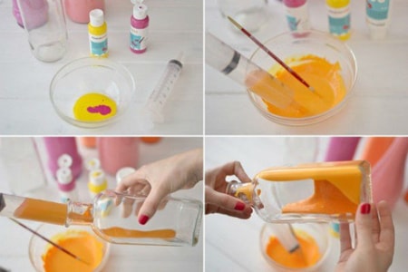 1. Paint the inside with a syringe