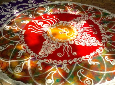 Making rangoli designs