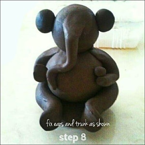 Step 8: The ears and trunk of Ganesha