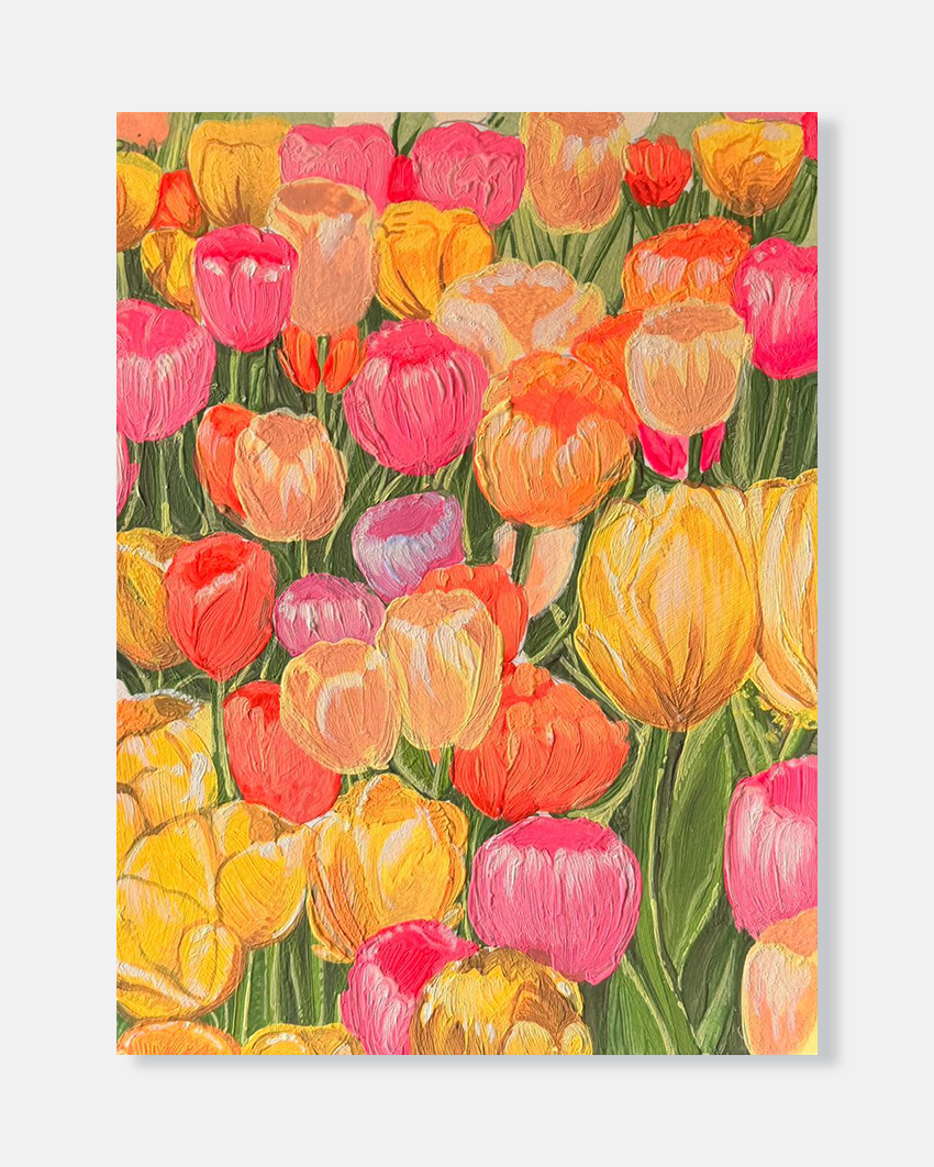 Blooming Tulips in Fluorescent & Pastel Acrylics