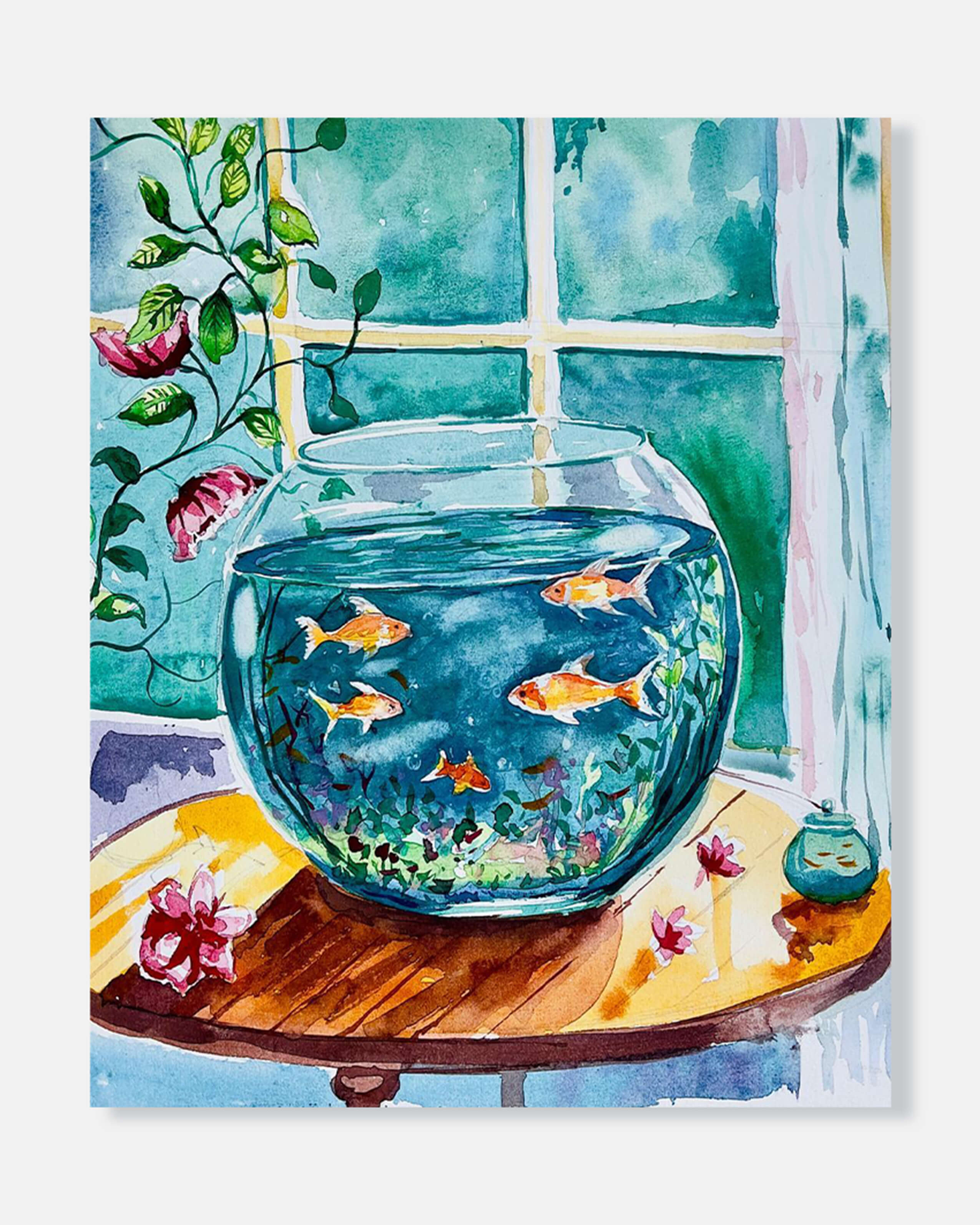 Underwater Bloom with Water Colours