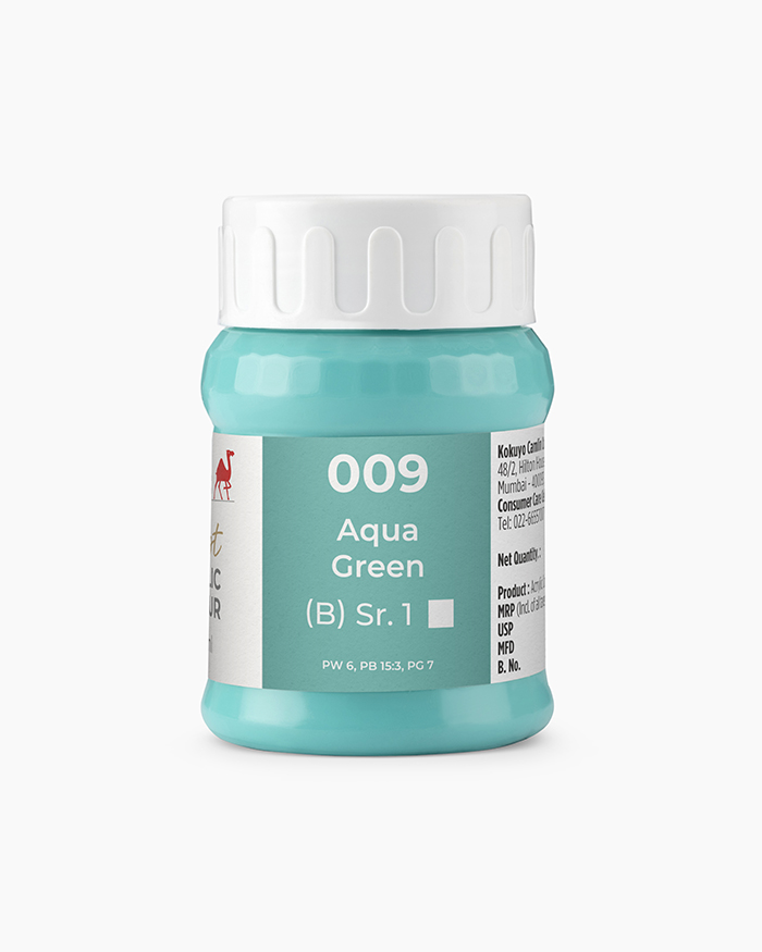 Artist Acrylic Colours Individual jar of Aqua Green in 500 ml