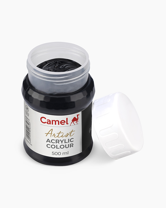 Artist Acrylic Colours Individual jar of Black in 500 ml
