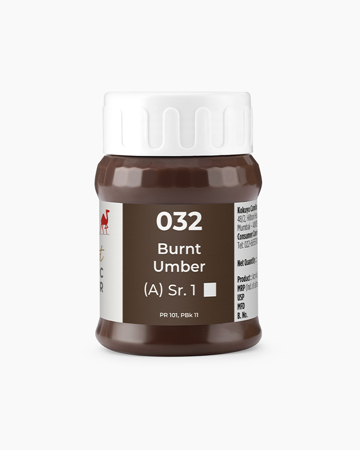 Artist Acrylic Colours Individual jar of Burnt Umber in 500 ml