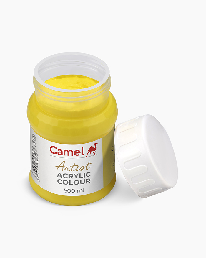 Artist Acrylic Colours Individual jar of Cadmium Lemon in 500 ml