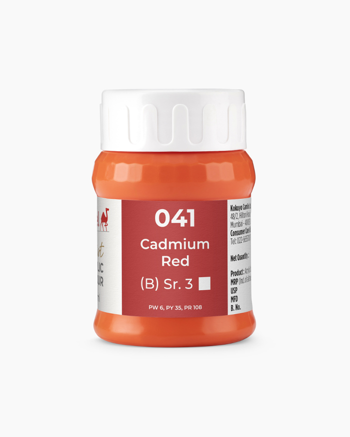 Artist Acrylic Colours Individual jar of Cadmium Red in 500 ml