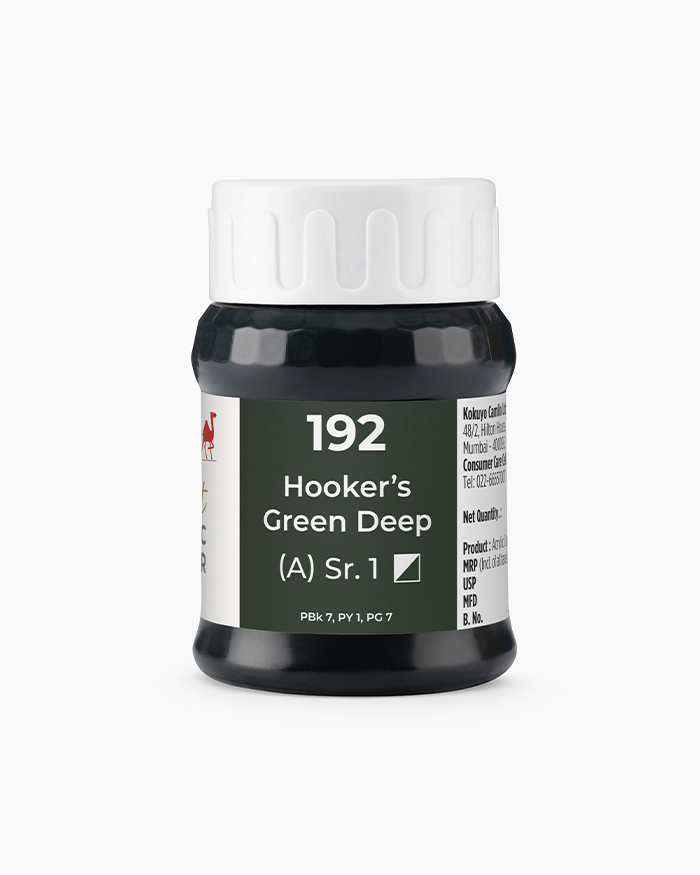 Artist Acrylic Colours Individual jar of Hooker's Green Deep in 500 ml