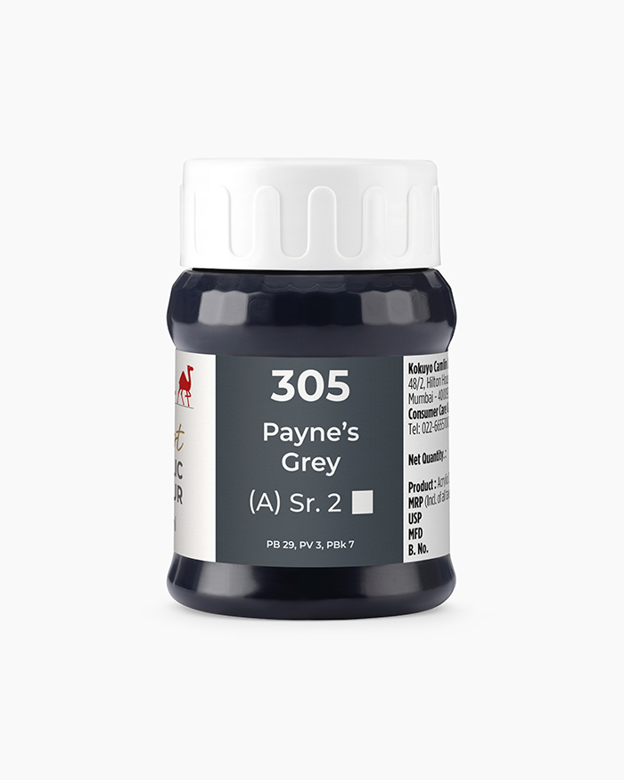 Artist Acrylic Colours Individual jar of Payne's Grey in 500 ml