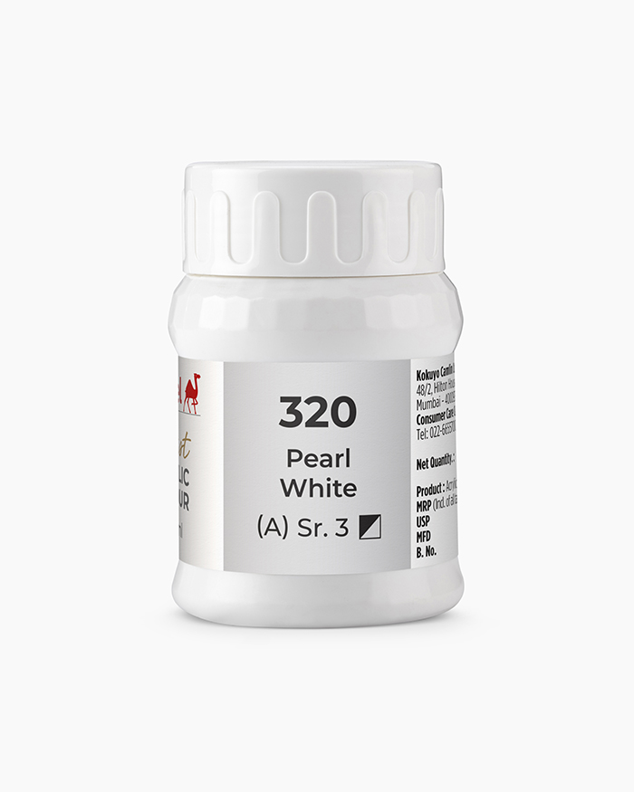 Artist Acrylic Colours Individual jar of Pearl White in 500 ml