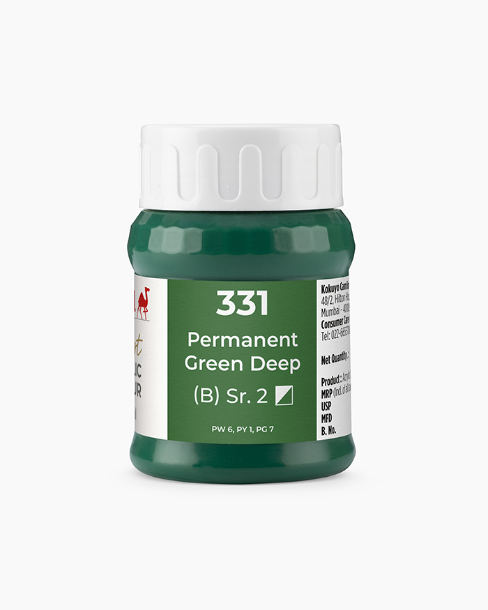 Artist Acrylic Colours Individual jar of Permanent Green Deep in 500 ml