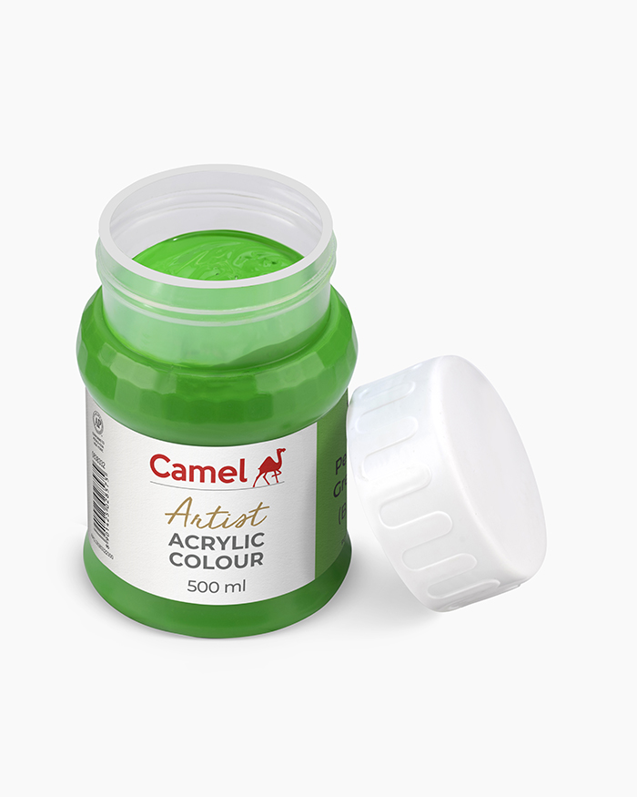 Artist Acrylic Colours Individual jar of Permanent Green Light in 500 ml