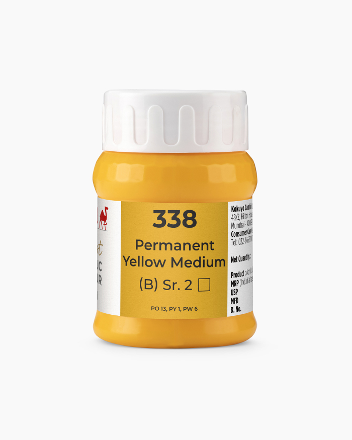 Artist Acrylic Colours Individual jar of Permanent Yellow Medium in 500 ml