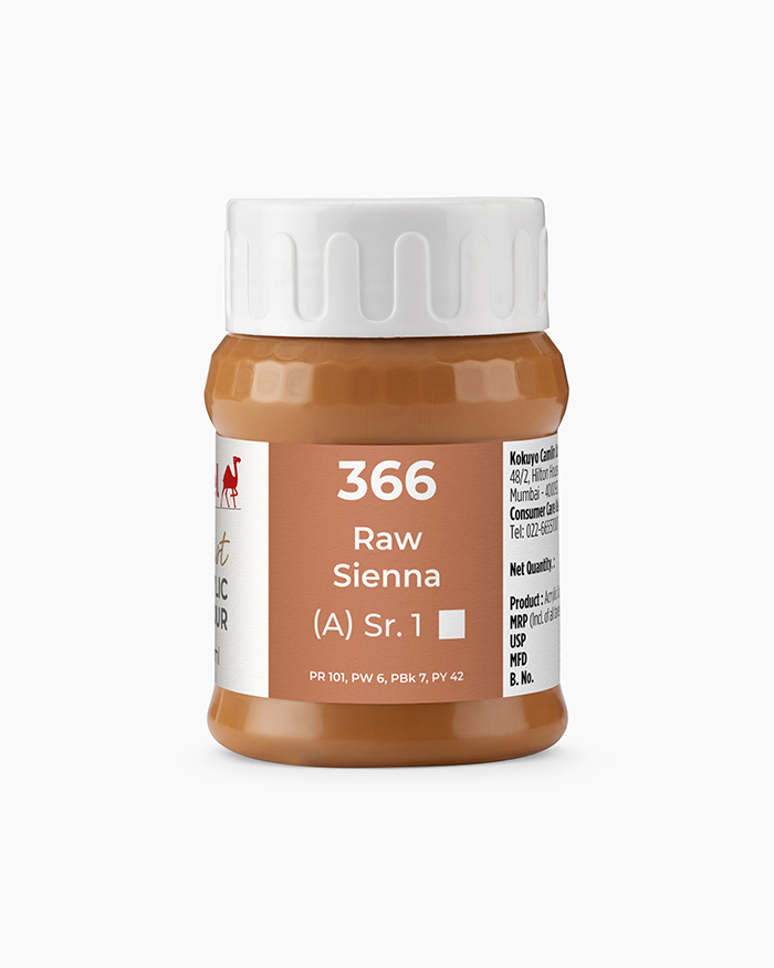 Artist Acrylic Colours Individual jar of Raw Sienna in 500 ml