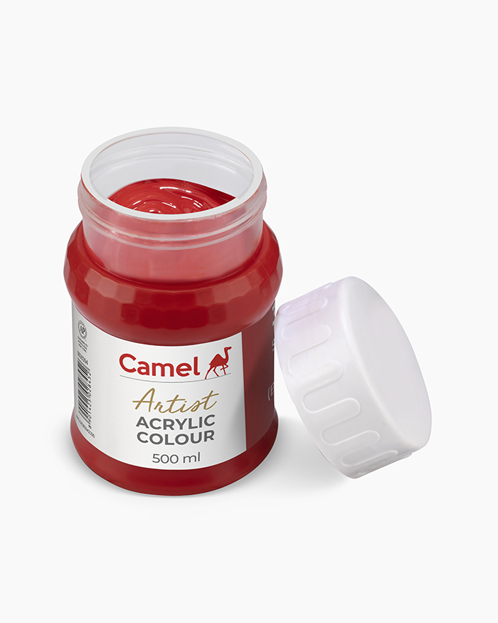 Artist Acrylic Colours Individual jar of Scarlet Lake in 500 ml