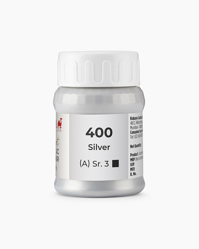 Artist Acrylic Colours Individual jar of Silver in 500 ml