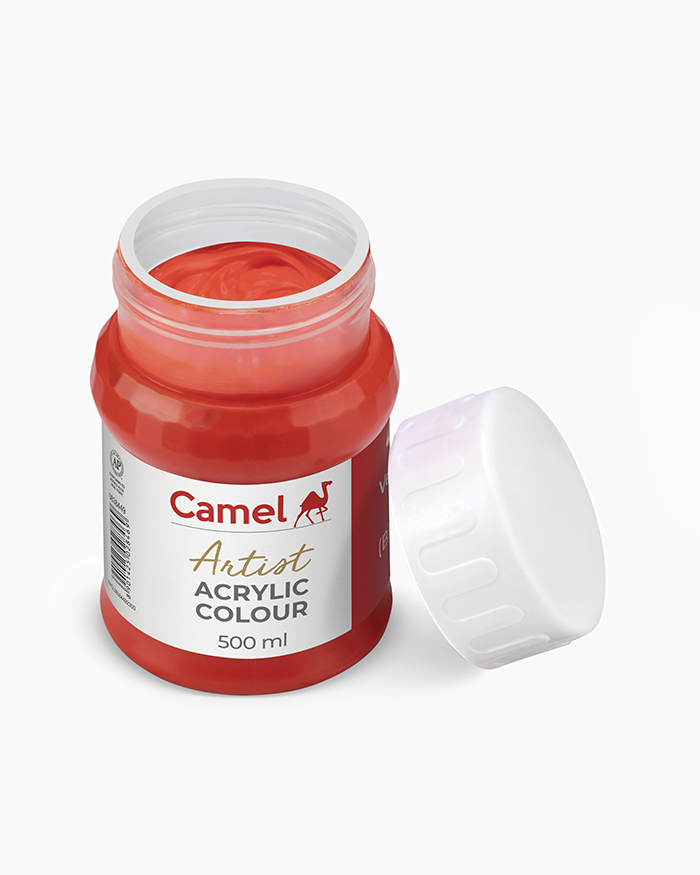 Artist Acrylic Colours Individual jar of Vermilion Hue in 500 ml