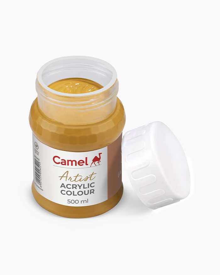 Artist Acrylic Colours Individual jar of Yellow Ochre in 500 ml