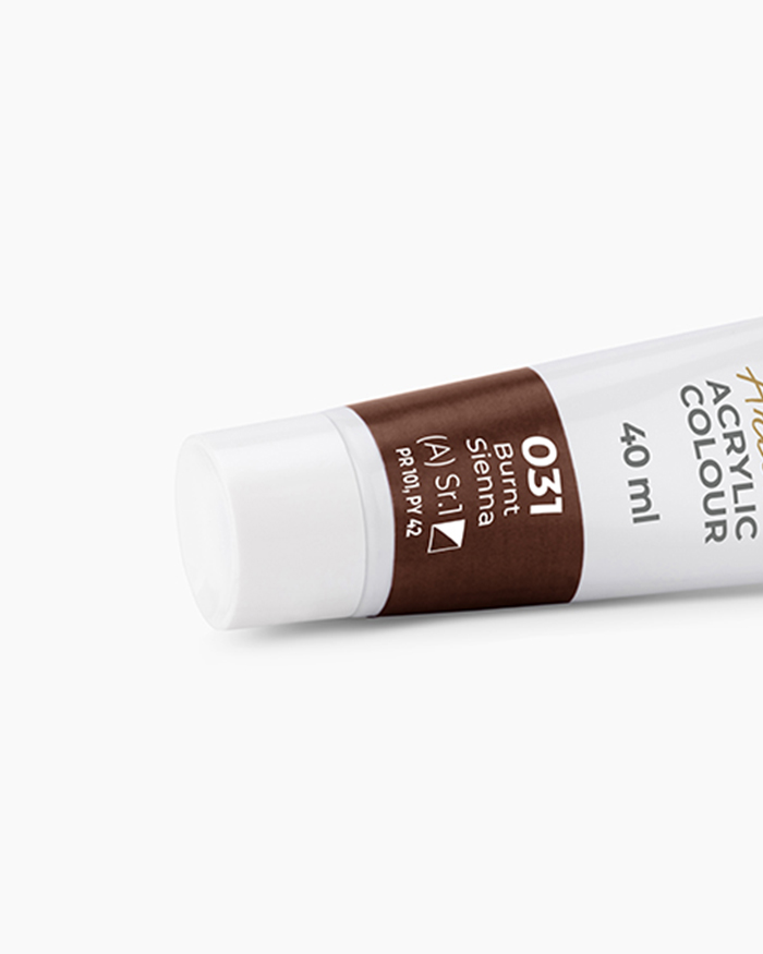 Artist Acrylic Colours Individual tube of Burnt Sienna in 40 ml