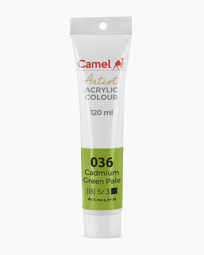Artist Acrylic Colours Individual tube of Cadmium Green Pale in 120 ml