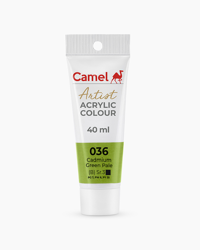 Artist Acrylic Colours Individual tube of Cadmium Green Pale in 40 ml