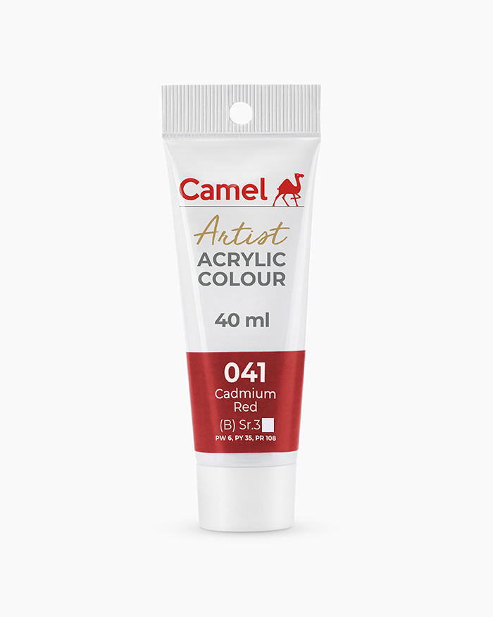 Artist Acrylic Colours Individual tube of Cadmium Red in 40 ml
