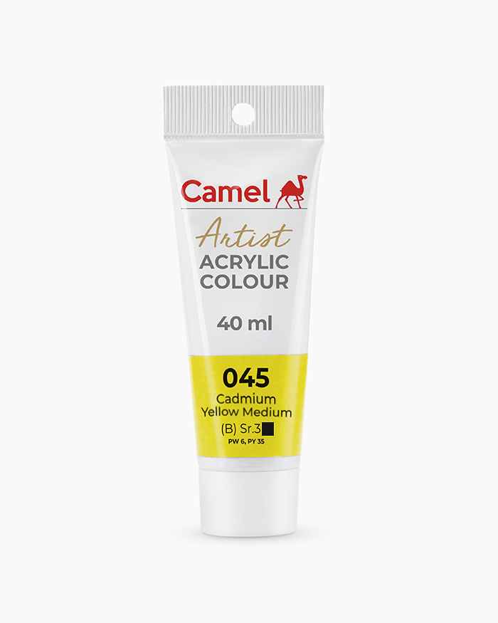 Artist Acrylic Colours Individual tube of Cadmium Yellow Medium in 40 ml