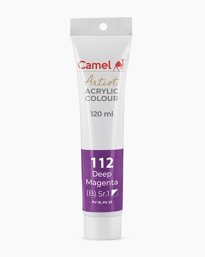 Artist Acrylic Colours Individual tube of Deep Magenta in 120 ml