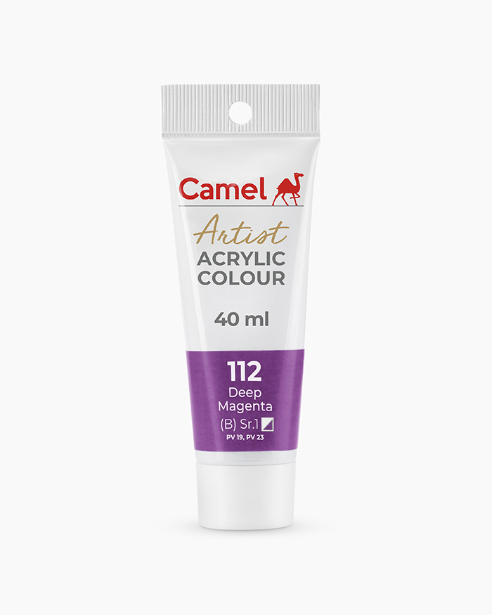Artist Acrylic Colours Individual tube of Deep Magenta in 40 ml