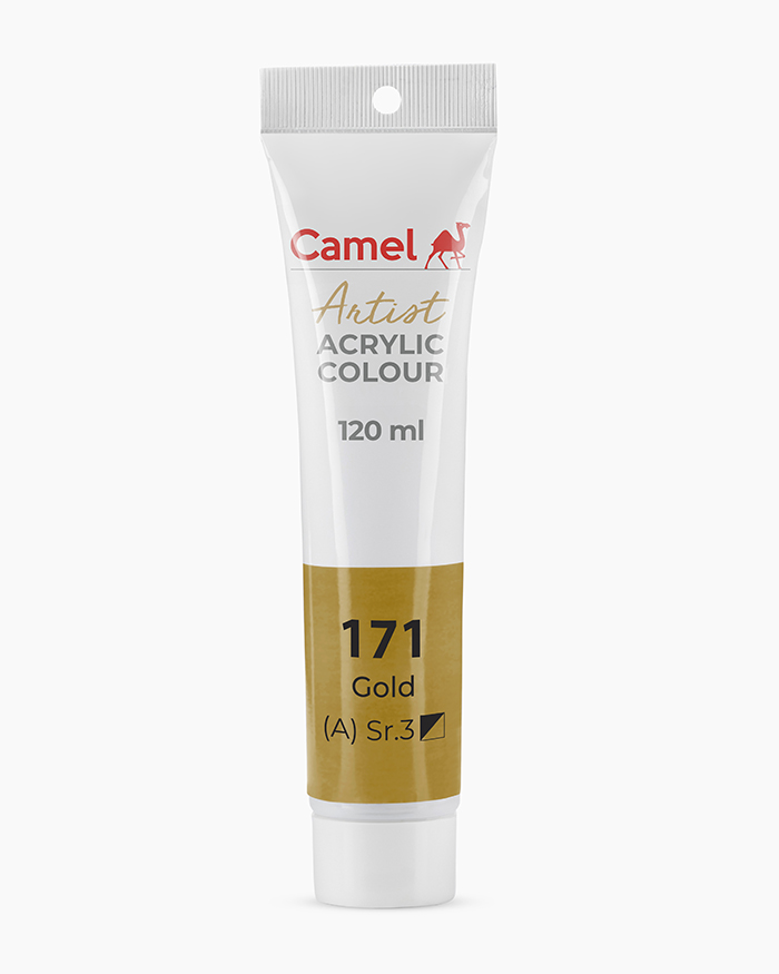 Artist Acrylic Colours Individual tube of Gold in 120 ml