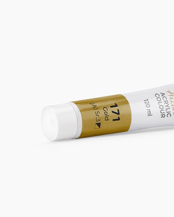 Artist Acrylic Colours Individual tube of Gold in 120 ml
