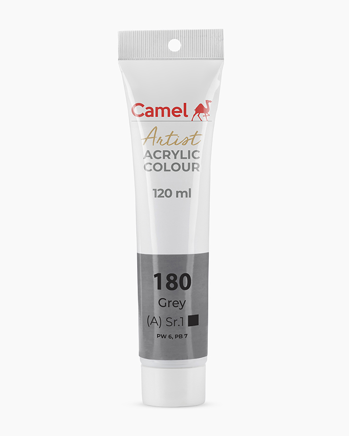 Artist Acrylic Colours Individual tube of Grey in 120 ml