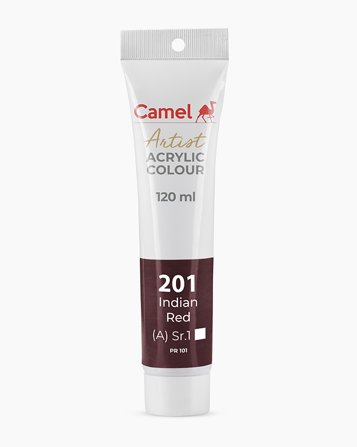 Artist Acrylic Colours Individual tube of Indian Red in 120 ml