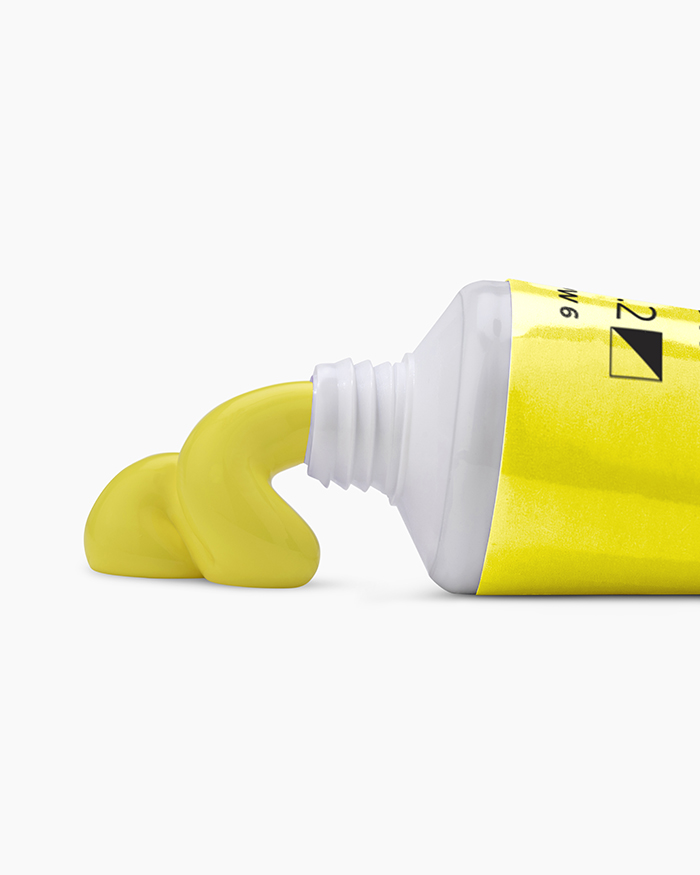 Artist Acrylic Colours Individual tube of Lemon Yellow in 40 ml