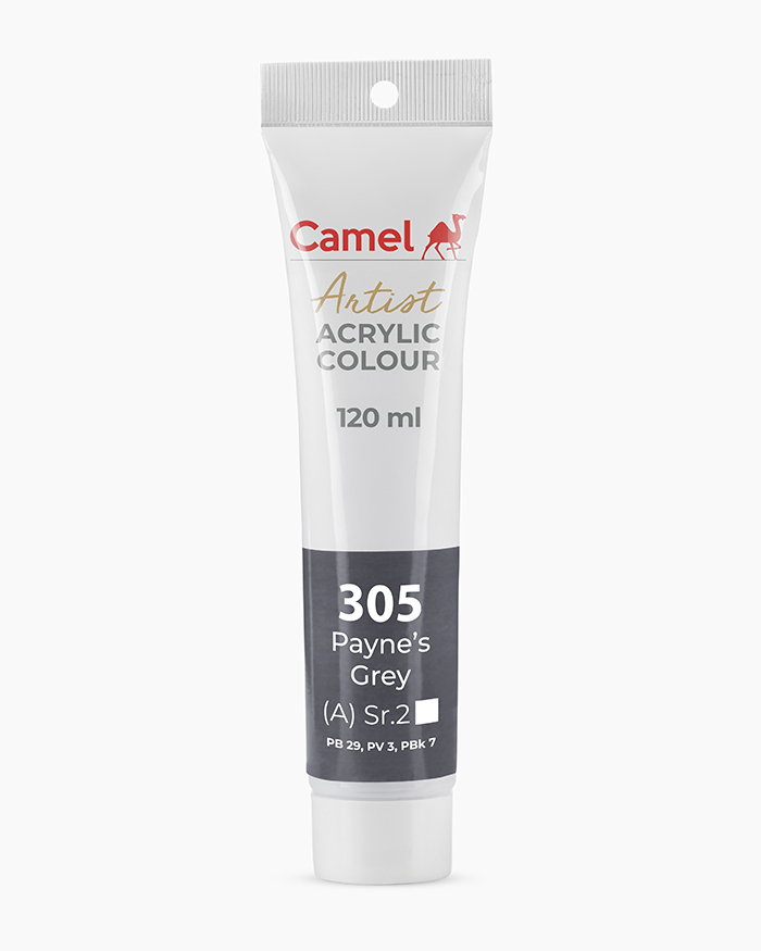 Artist Acrylic Colours Individual tube of Payne's Grey in 120 ml