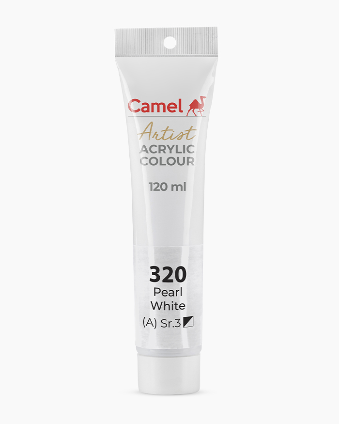 Artist Acrylic Colours Individual tube of Pearl White in 120 ml