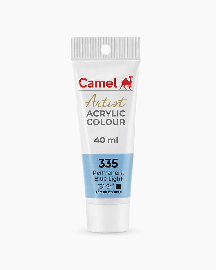 Artist Acrylic Colours Individual tube of Permanent Blue Light in 40 ml