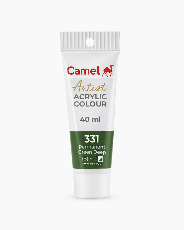 Artist Acrylic Colours Individual tube of Permanent Green Deep in 40 ml