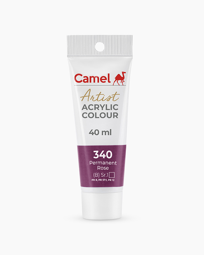 Artist Acrylic Colours Individual tube of Permanent Rose in 40 ml