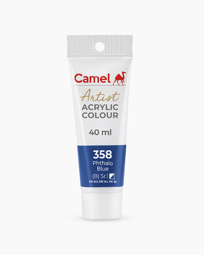 Artist Acrylic Colours Individual tube of Phthalo Blue in 40 ml
