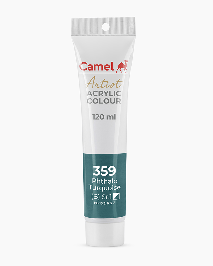Artist Acrylic Colours Individual tube of Phthalo Turquoise in 120 ml