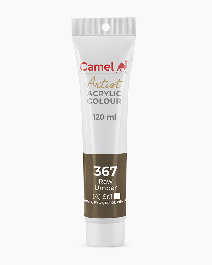 Artist Acrylic Colours Individual tube of Raw Umber in 120 ml