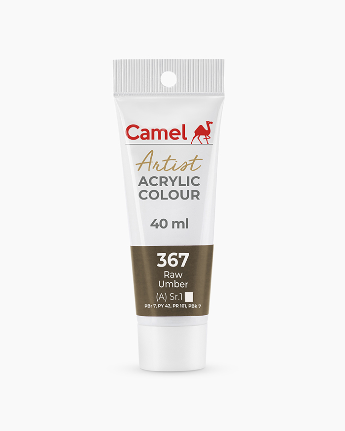 Artist Acrylic Colours Individual tube of Raw Umber in 40 ml