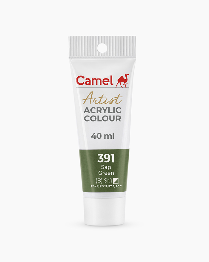 Artist Acrylic Colours Individual tube of Sap Green in 40 ml