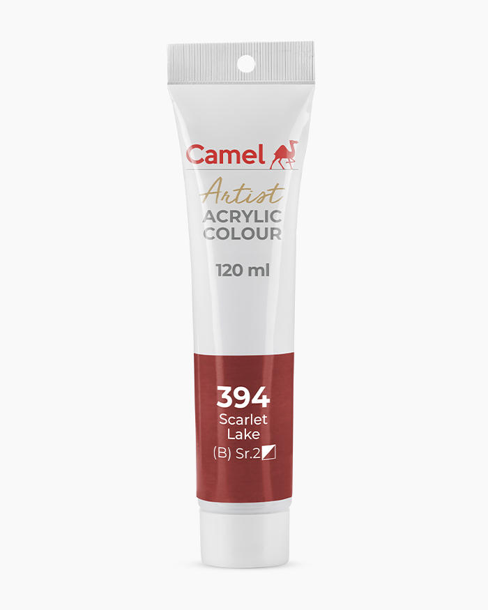 Artist Acrylic Colours Individual tube of Scarlet Lake in 120 ml