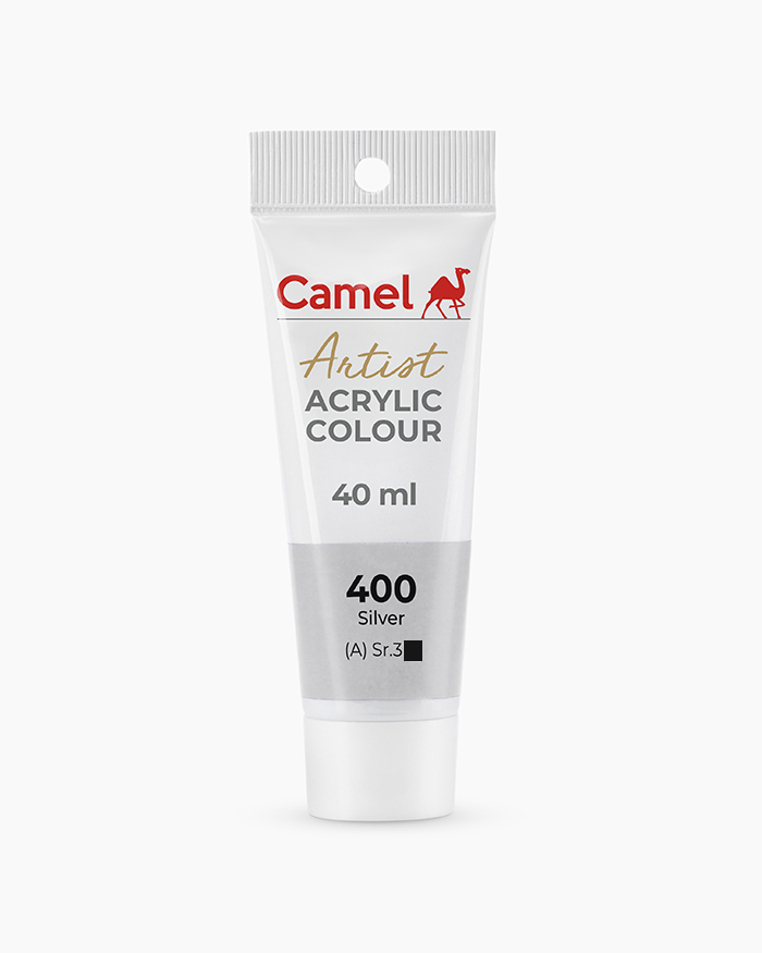 Artist Acrylic Colours Individual tube of Silver in 40 ml
