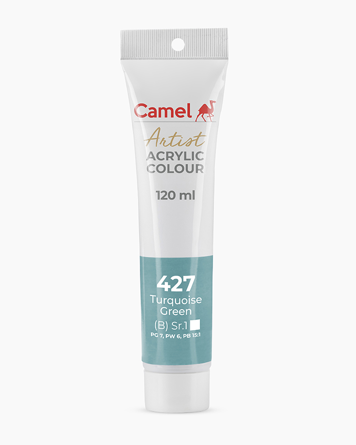 Artist Acrylic Colours Individual tube of Turquoise Green in 120 ml
