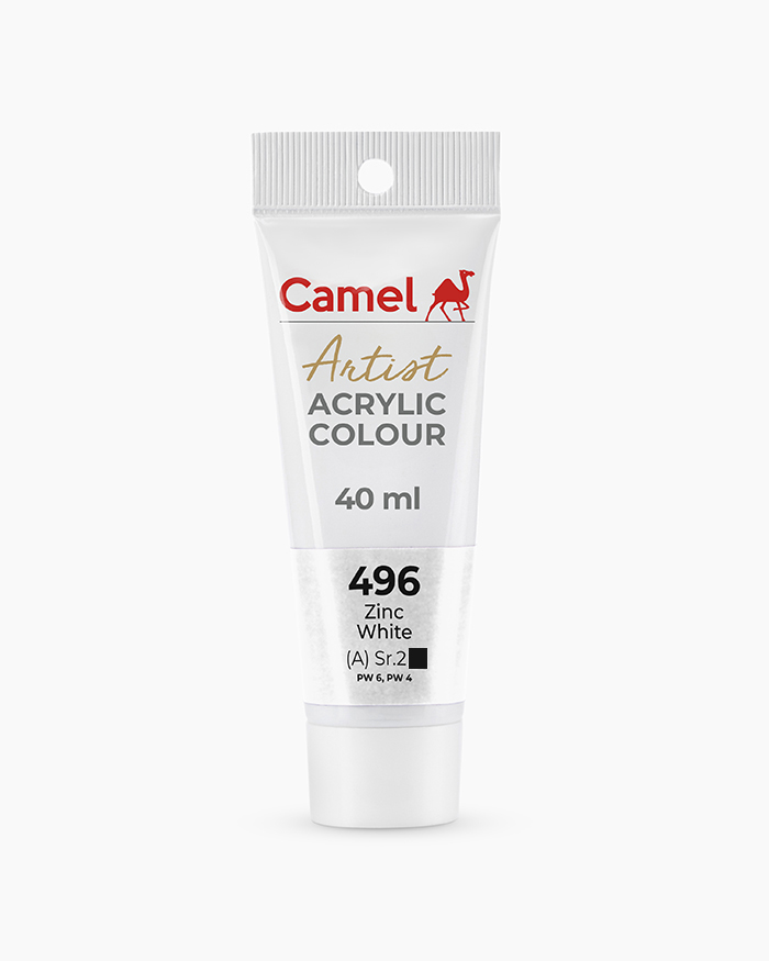 Artist Acrylic Colours Individual tube of Zinc White in 40 ml