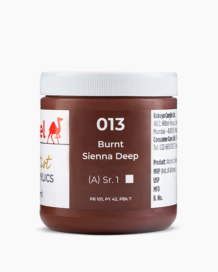 Artist HD Acrylics Individual jars of Burnt Sienna Deep in 250 ml