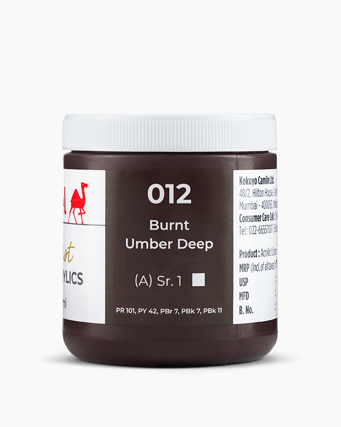 Artist HD Acrylics Individual jars of Burnt Umber Deep in 250 ml